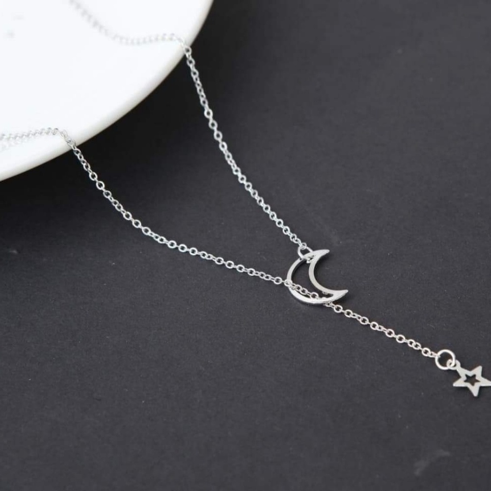 4 for $20 minimal moon star necklace